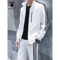 花花公子2021新款春夏季韩版潮流卫衣休闲男士帅气时尚搭配一套装