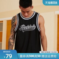 BOK美式英文刺绣球衣运动篮球背心篮球服上衣双层宽松透气吸汗潮